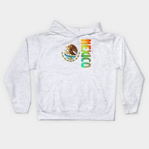 Mexico Coat of Arms Design Kids Hoodie by Naves